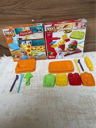 Pizza hamburger hazırlama seti hamur oyuncağı