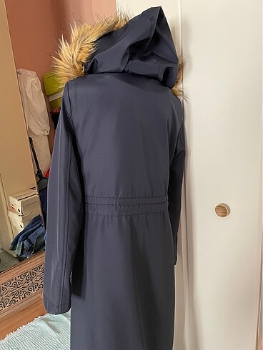 İçi yünlü polar tüylü pardesü mont kaban - Görsel 4