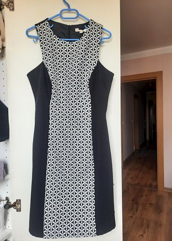 Desenli ve Kemerli Kadın Midi Elbise - Görsel 2