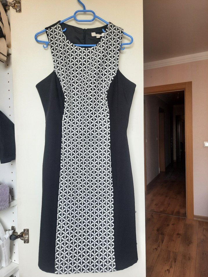 Desenli ve Kemerli Kadın Midi Elbise - Görsel 2