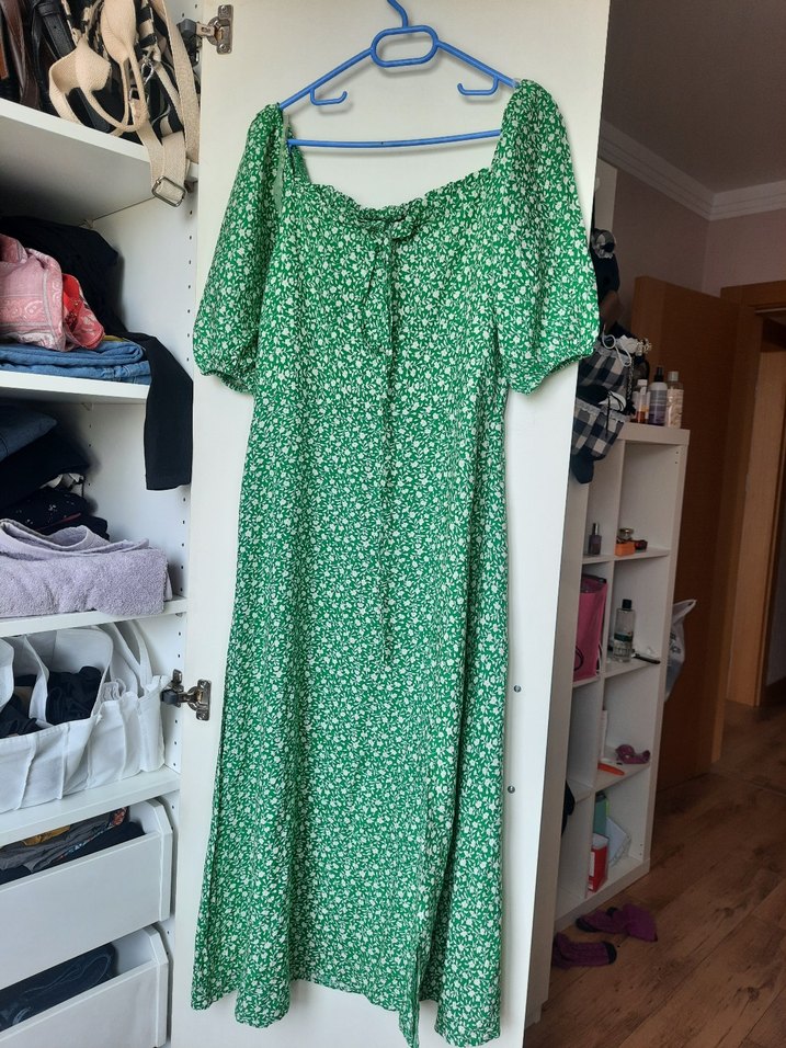 Yeşil Midi Boy Drapeli Straplez Elbise - Görsel 2