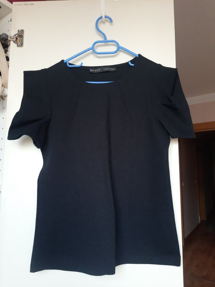 Kadın Siyah Kısa Kollu Basic Tişört - Görsel 2