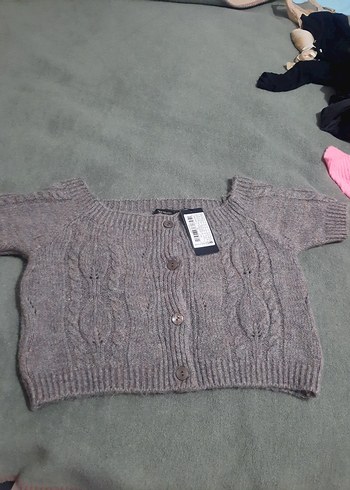 Gri Örgü Hırka - Görsel 3