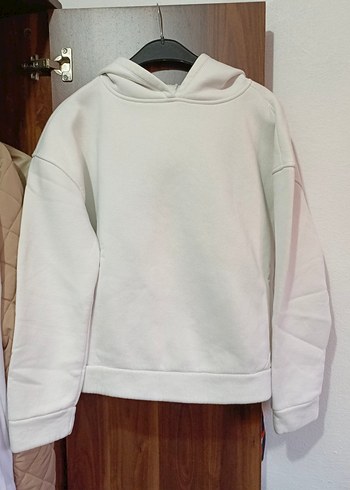 Kadın Beyaz Kapüşonlu Sweatshirt - Görsel 2
