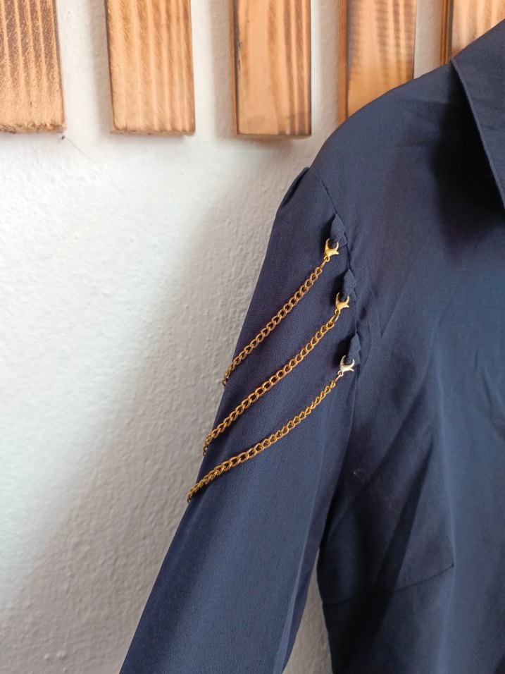 Düğmeli Mavi Denim Kadın Gömlek - Görsel 2