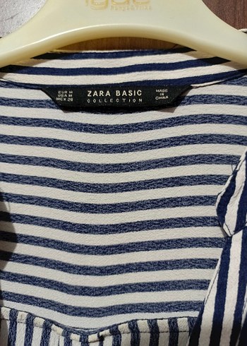 Düğmeli V Yakalı Çizgili Kadın Gömlek - Görsel 2