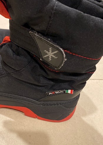 30 Beden Kırmızı-Siyah Erkek Kız Çocuk Kar Botu Velcro Attiba