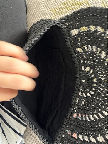 Beden siyah Renk Şık kağıt ipten hasır siyah clutch / portföy çanta