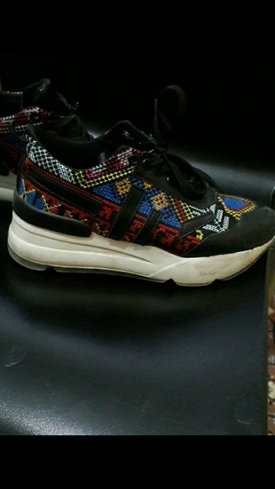 Diğer etnik desenli yüksek taban spor ayakkabı 