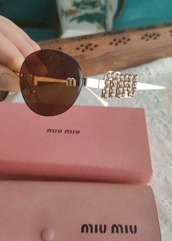 Miu Miu Bej Parlak Kadın Gözlüğü - Görsel 2