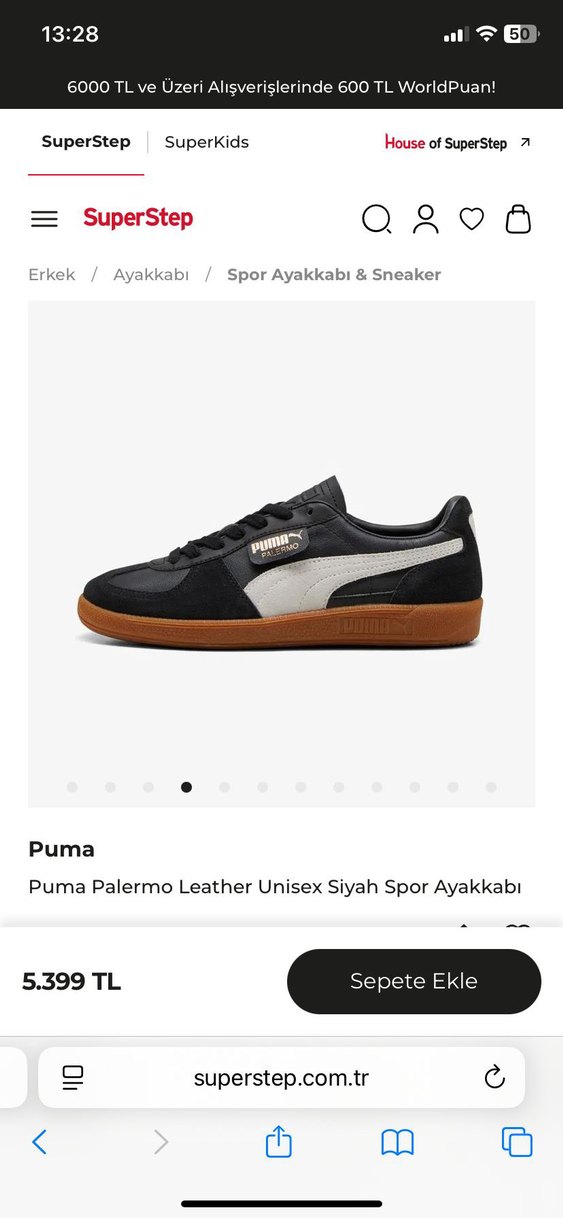 Puma Palermo Siyah Spor Ayakkabı - Görsel 3