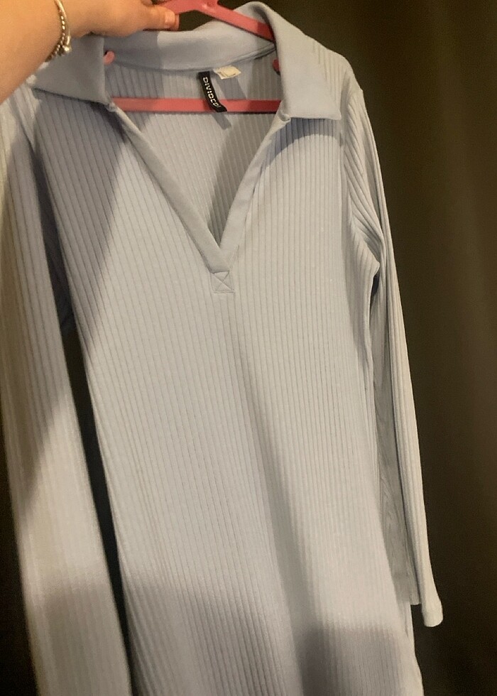 hm mavi elbise - Görsel 5