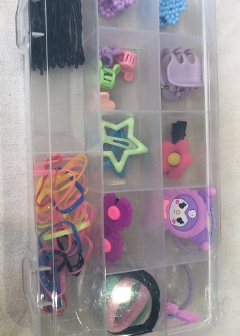 Renkli Lastikli Saç Tokası ve Klips Seti - Görsel 4