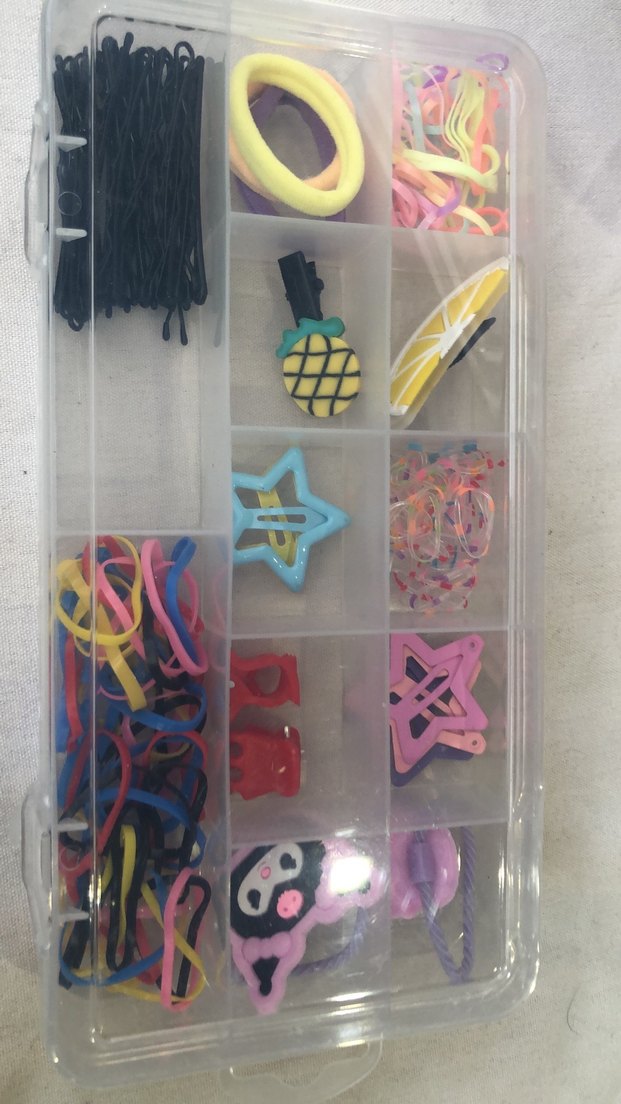 Renkli Lastikli Saç Tokası ve Klips Seti - Görsel 5