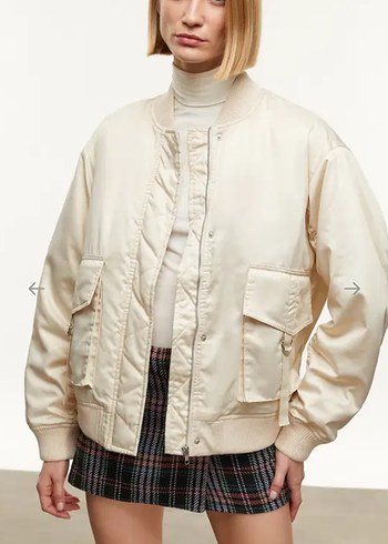 xl Beden beyaz Renk Bomber ceket