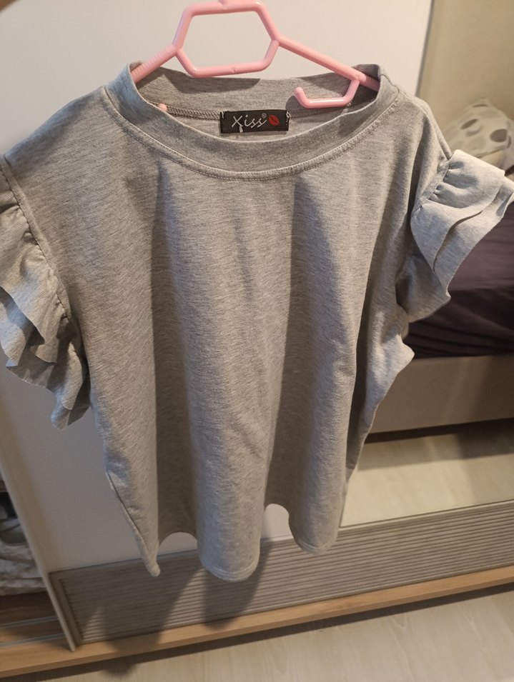 Gri Mini Hamile Şortu Fırfırlı - Görsel 2