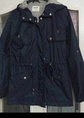 Düğmeli Lacivert Midi Street Style Kadın Ceket - Görsel 5