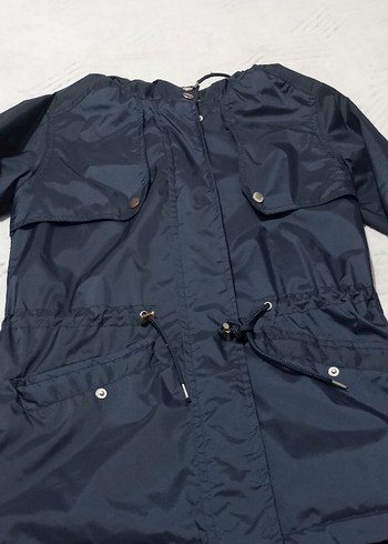 Düğmeli Lacivert Midi Street Style Kadın Ceket - Görsel 2