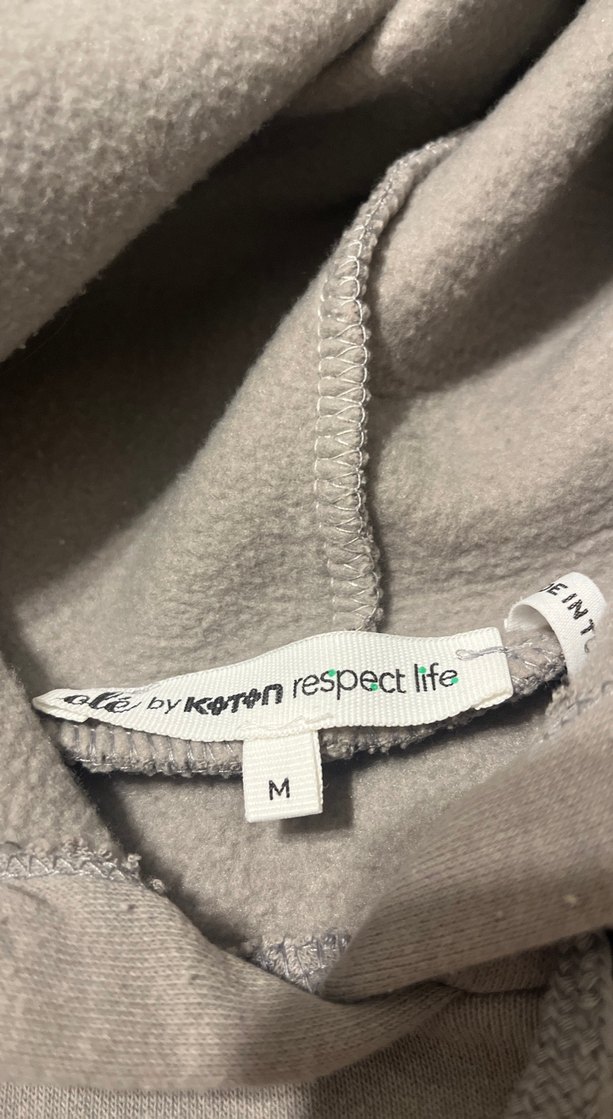 Gri Kapüşonlu Baskılı Sweatshirt - Görsel 2