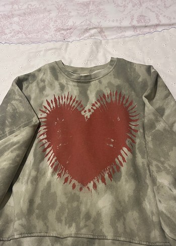 Gri Batik Desenli Kadın Sweatshirt - Görsel 3