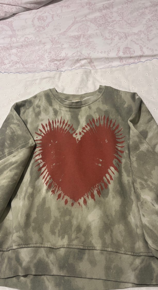 Gri Batik Desenli Kadın Sweatshirt - Görsel 3