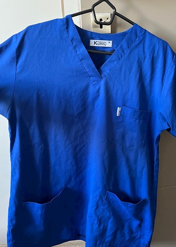 Saks Mavi Kısa Kollu Cerrahi Forma üst - Görsel 2