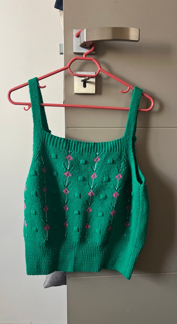 Nakışlı Yeşil Triko Kadın Hırka - Görsel 2