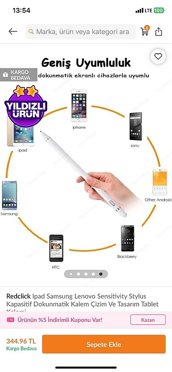  Beden Tablet kalemi