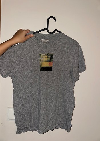 Jack & Jones Gri Baskılı Erkek Tişört