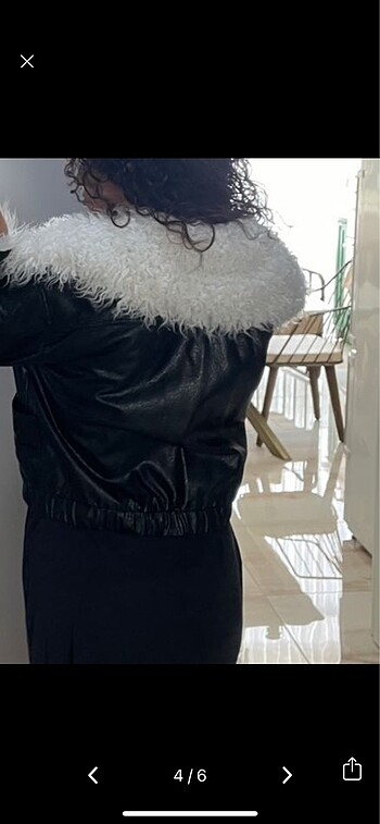 s Beden siyah Renk yünlü deri mont
