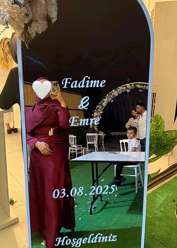 Diğer Bordo Drapeli Uzun Kadın Elbise şal ile birlikte