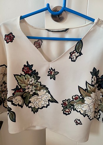 Çiçek Desenli V Yaka Bohem ZARA Bluz - Görsel 2