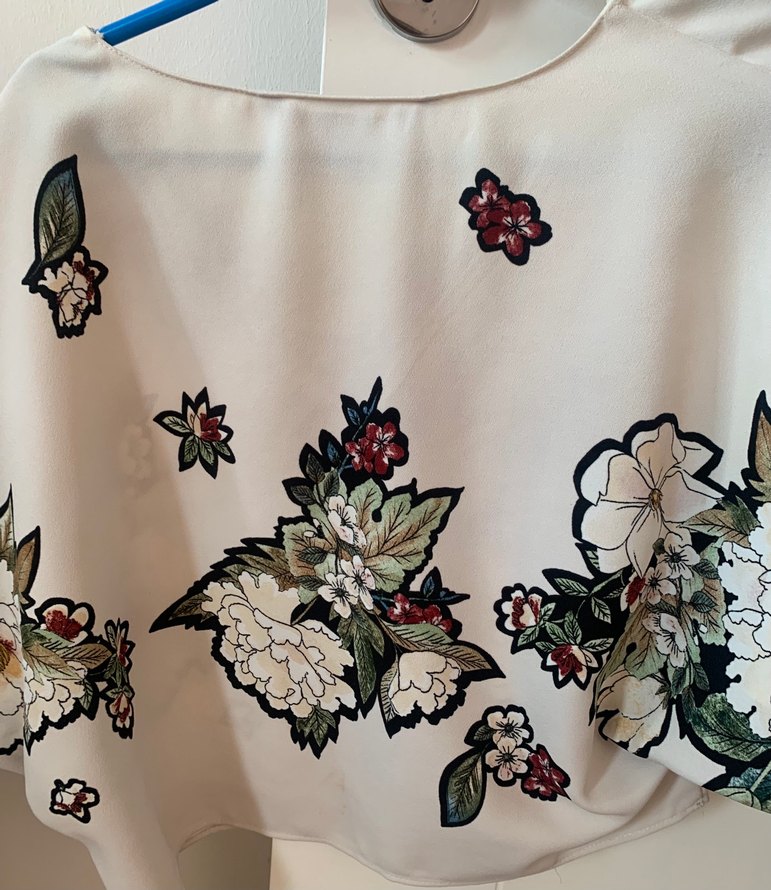 Çiçek Desenli V Yaka Bohem ZARA Bluz - Görsel 4