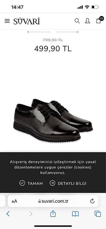 41 Beden Suvari erkek ayakkabı