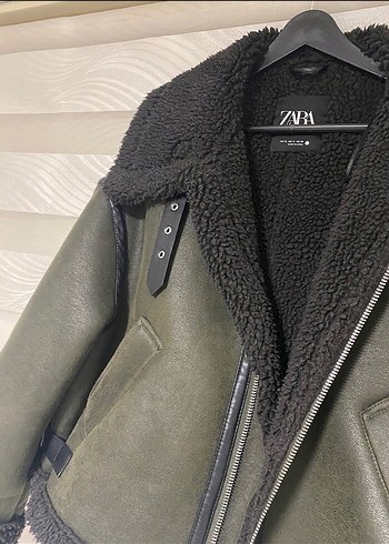 Zara haki biker ceket - Görsel 3
