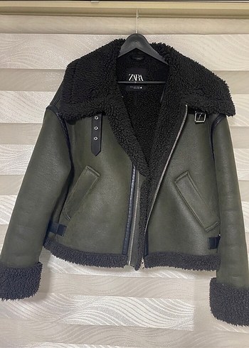 Zara haki biker ceket - Görsel 2