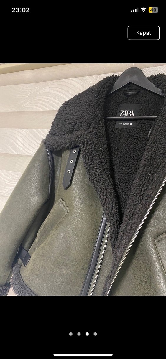 Zara haki biker ceket - Görsel 3