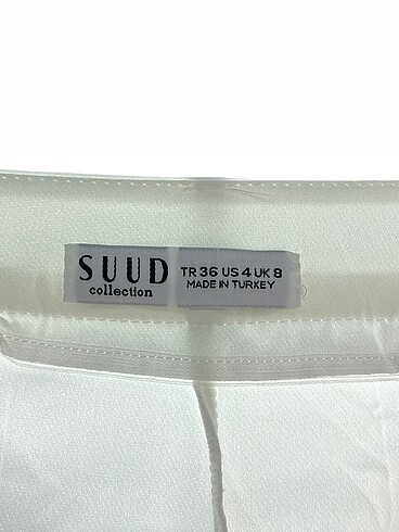 36 Beden beyaz Renk Suud Collection Kumaş Pantolon %70 İndirimli.