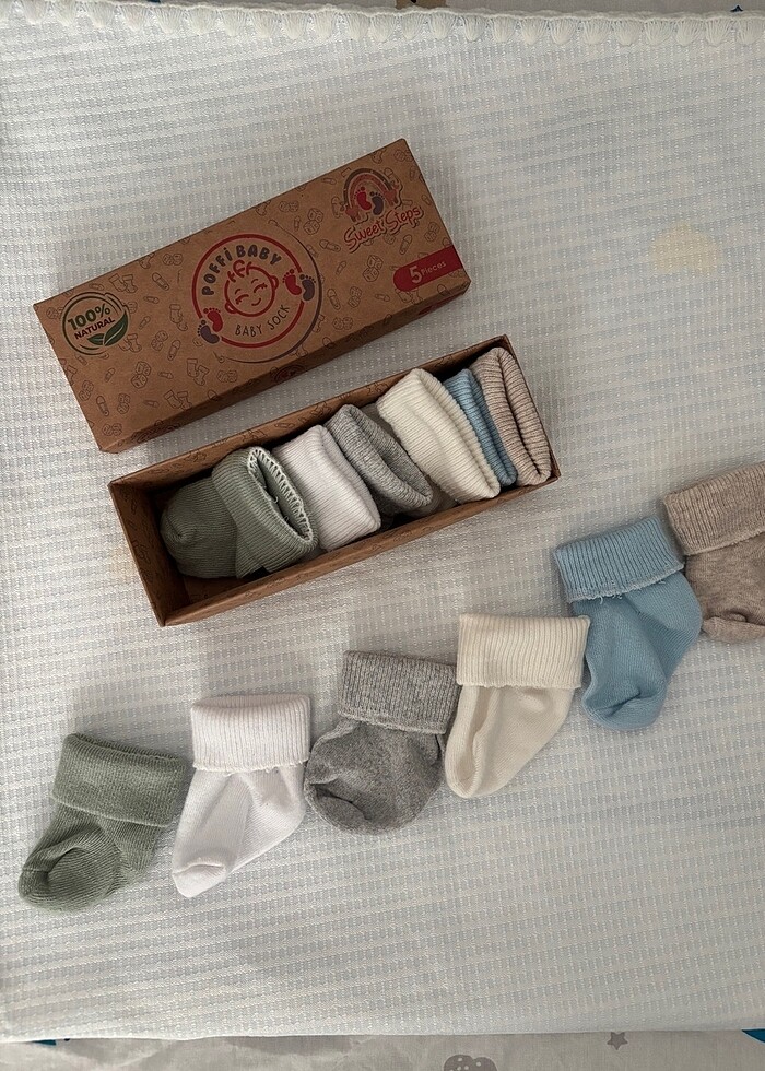 6 Adet Yenidoğan bebek çorabı seti - Görsel 3