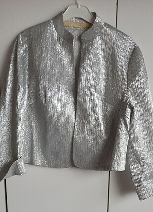 Gümüş lame ceket