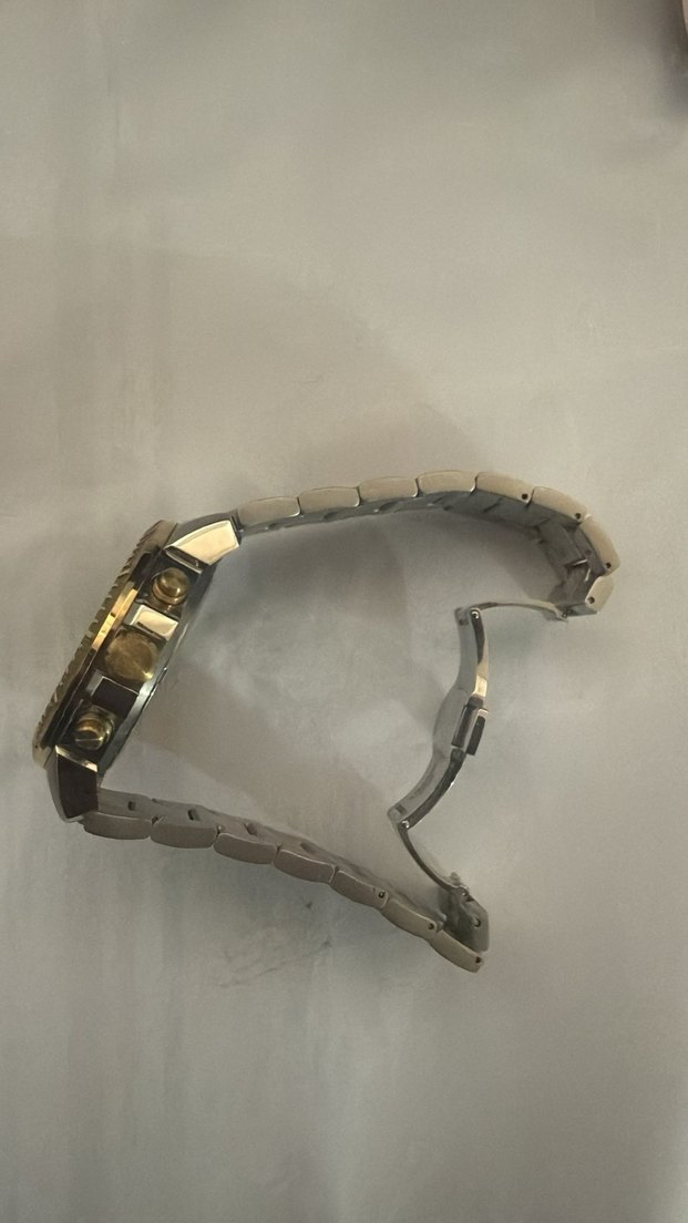 Versace Altın Renk Metalik Gri Erkek Kol Saati - Görsel 4