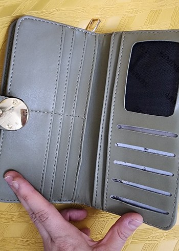 Armine Gri Deri Kadın Cüzdanı - Görsel 5
