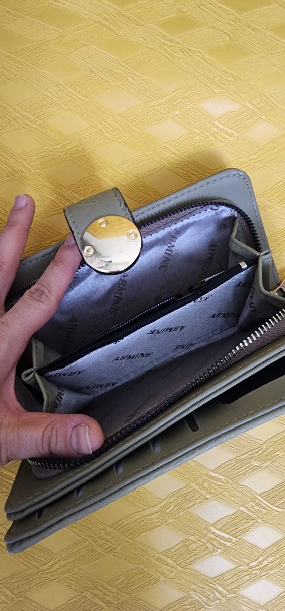 Armine Gri Deri Kadın Cüzdanı - Görsel 3