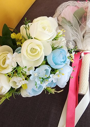 Dantel Detaylı Pembe Düğün Aksesuarı - Görsel 3