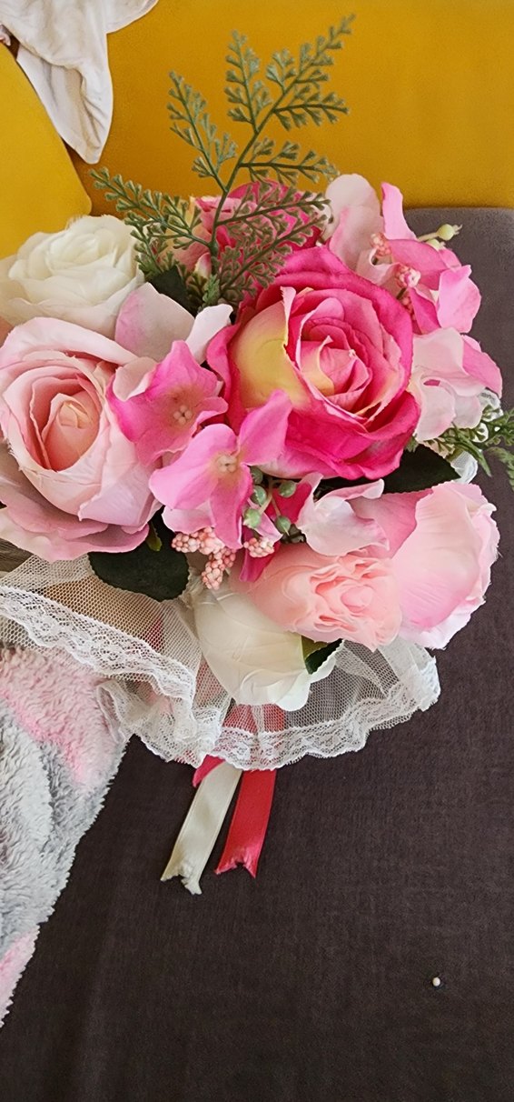 Dantel Detaylı Pembe Düğün Aksesuarı - Görsel 2