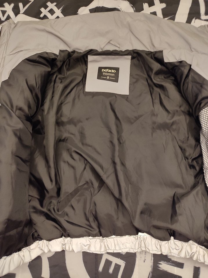 Gri Mini Kadın Kışlık Ceket - Görsel 2