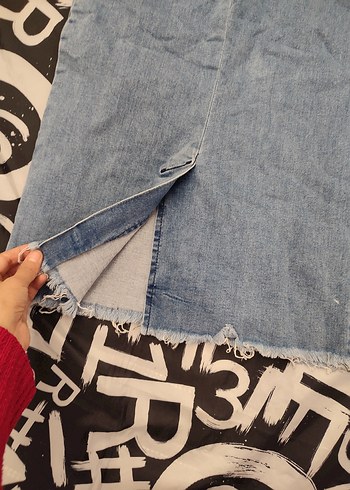 Kadın Gri Denim Midi Etek - Görsel 4