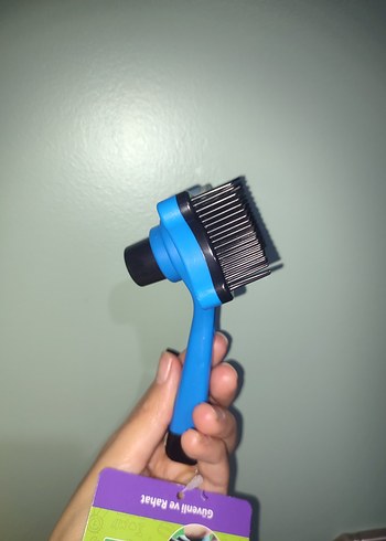 Renkli Mavi Kedi Tüyü Temizleyici tarak - Görsel 3