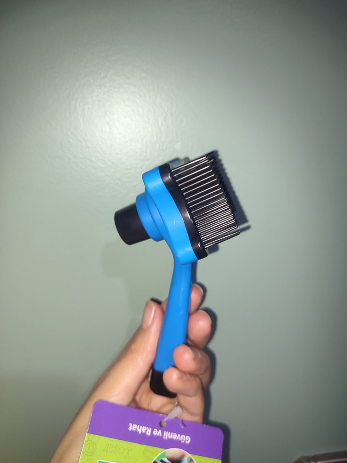 Renkli Mavi Kedi Tüyü Temizleyici tarak - Görsel 3