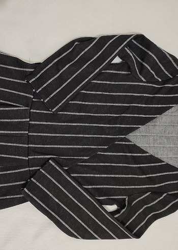 Çizgili Siyah Kadın Tulum - Görsel 2